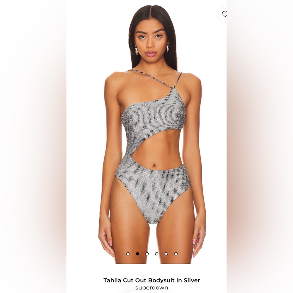 Brand new- Superdown Thalia Cutout BodySuit in Silver